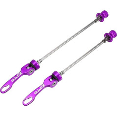 X AUTOHAUX 2 gab. velosipēdu ātrās atbrīvošanas asis, slēdži, sviras, priekšējā ass, riteņa rumba, 15 cm, 18,5 cm, 18,5 cm, violeta MTB, kalnu velosipēdam, šosejas velosipēdam.