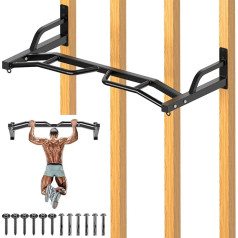 Kipika Heavy Duty Wall Mounted Pull Up Bar Multi Grip Pull Up Bar Mājas trenažieru zāles treniņu bārs spēka treniņu ķermeņa apmācībai Mājas fitnesa sistēma