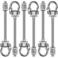 BeneLabel Swing Hooks 23,5 cm Hammock Piestiprinājums Koka sijas Heavy Duty Hanging Chair Hanger Bolt Swivel Nerūsējošā tērauda montāžas komplekts rotaļu laukuma krēslam Joga Rope Punch Bag Sandbag 1800 lbs