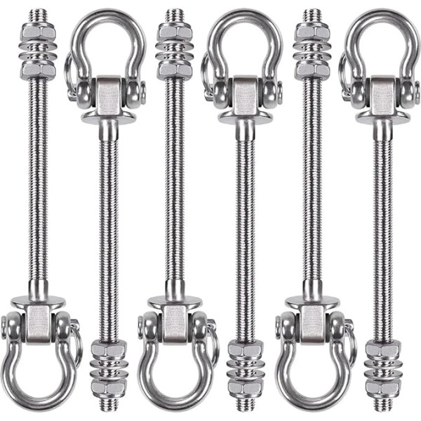 BeneLabel Swing Hooks 23,5 cm Hammock Piestiprinājums Koka sijas Heavy Duty Hanging Chair Hanger Bolt Swivel Nerūsējošā tērauda montāžas komplekts rotaļu laukuma krēslam Joga Rope Punch Bag Sandbag 1800 lbs