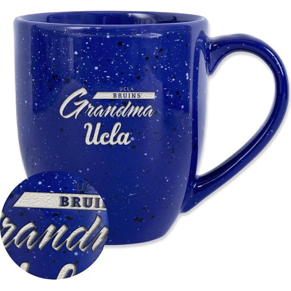 Rico Industries NCAA UCLA Bruins Grandma keramikas kafijas krūze, 473 ml, ar lāzera gravējumu, ar plankumiem