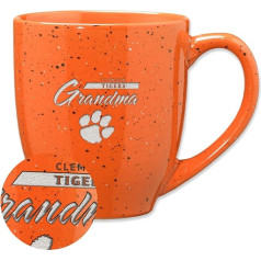 Rico Industries NCAA Clemson Tigers Grandma 16oz lāzera gravēts keramikas kafijas krūze ar plankumiem