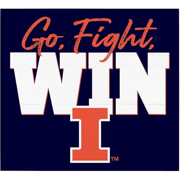 P. Graham Dunn Go Fight Win Ilinoisas Universitāte NCAA Logo 10.5x10 Bērza koka palešu zīme