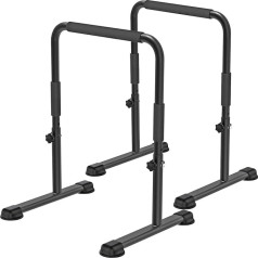 SELEWARE Dip Bars Calisthenics Equipment - Adjustable Dip Station Non-Slip Parallettes Bars for Strength Training in Home Gym 226.8 kg Capacity