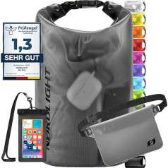 Nordlight Dry Bag ūdensnecaurlaidīga soma - 2 L 5 L 10 L 15 L 20 L 20 L 30 L litru ūdensnecaurlaidīga sausa soma + Roll-Top + plecu siksna | Peldvieta Peldvieta Pludmale Kanoe SUP Niršana Mobilais telefons