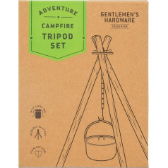 Gentlemen's Hardware Camping Gear Āra ēdiena gatavošanas kamīna statīvs ar uzglabāšanas maisiņu, 2 gabali, nerūsējošais tērauds