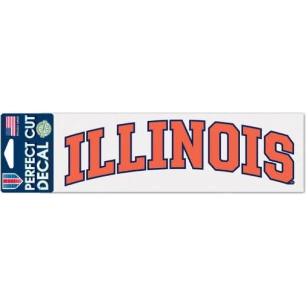 Wincraft NCAA University of Illinois wcr62775024 perfekti izgrieztas uzlīmes, 3 x 10 collas