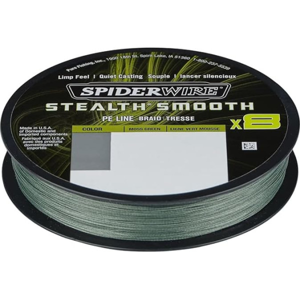 Spiderwire Braid Stealth Smooth 8 diegi 150m Moss Green - 0.07mm - 6kg