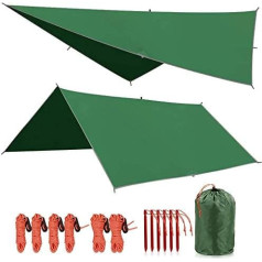 REDCAMP Hamaka lietus telts Ūdensizturīgs PU2000mm 3x3m Viegls āra kempings pārgājieni Backpacking Green