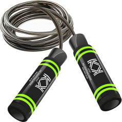 KK Speed Skipping Rope Nespīstoša ātruma skriešanas virve fitnesa treniņiem, tauku dedzināšanas vingrinājumiem, boksam, tonizēšanai, kardio utt. Regulējama skriešanas virve pieaugušajiem vīriešiem un sievietēm.