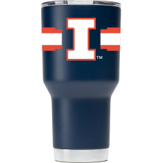 Gametime Sidekicks Illinois University Navy Tumbler - oficiāli licencēts, 18/8 nerūsējošais tērauds, dubultās sienas, vakuumizolācija, UV LED apdruka ar logotipiem, nesatur sviedrus, saglabājas karsts/auksts - 360 grādu aptvērums