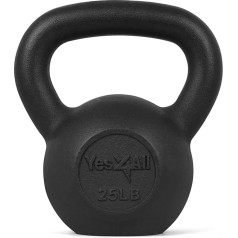 Yes4All 2-20kg čuguna ķetlu zvani, Kettlebell svaru komplekts, melns ķetlu zvans