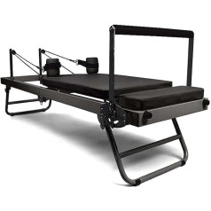 UYSELA Faltbarer Pilates-Reformer, Pilates Reformer Maschine für Zuhause und Fitnessstudio, Max Gewicht 120kg/265lbs,Black