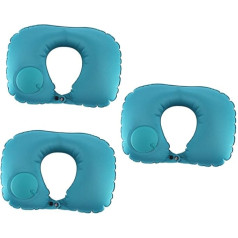 IMIKEYA Pack of 3 kakla atbalsta spilvens, auto lidojuma spilvens, regulējams pagalvis, lidmašīnas kakla spilvens, ceļojumu gaisa spilvens, autobuss, auto spilvens dīvānam, dīvāna spilvens, ceļojumu spilvens, U formas spilvens, zils