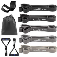 Resistance Bands Set with Door Anchor and Handles, Resistance Bands Pull Up, Pull-Up Band, Fitness Bands, Resistance Band for Pull-Ups, Strength Training, Stretching, Physiotherapy