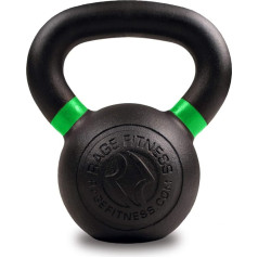 RAGE Fitness pulverveida pārklājums Kettlebells spēka treniņiem, (4 kg, 6 kg, 8 kg, 10 kg, 12 kg, 16 kg, 20 kg - pārdod atsevišķi), kondicionēšanas un Crossfit treniņiem, mārciņu un kilogramu marķējumi,