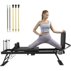 Llchaensc salokāms Pilates aprīkojums mājas apmācībai, Pilates Reformer mašīna mājas trenažieru zālei ar atsperēm, Pilates trenažieru aprīkojums spēka treniņiem