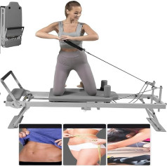 001 Salokāms Pilates Reformer Pilates aprīkojums mājas apmācībai, salokāms Pilates Reformer aparāts mājas apmācībai