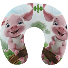 U formas ceļojumu spilvens Memory Cotton U formas kakla spilvens Small Pig Printed Lightweight Portable Ideāli piemērots lidmašīnai Krēsls Automašīna Mājas birojs