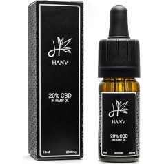 HANV® 20% CBD Oil - Full Spectrum Hemp Drops - 2000 мг каннабидиола в масле семян конопли - лабораторные испытания и сертификация - натуральное, веганское конопл