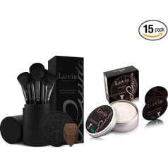 Luvia, Prime Vegan Pro Make-Up otu komplekts - melns un rozā zelts & Luvia Kosmētikas otu ziepes - Essential Brush Soap Citro - kosmētikas otu tīrīšanai - ideāls skaistumkopšanas blenderis - ziepes - 100 g