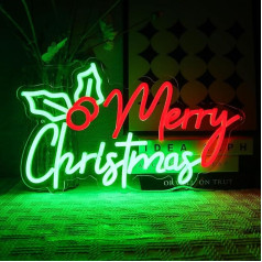 OYCGZV Merry Christmas Neon Sign Merry Christmas LED Neon Sign Wall Lettering Neon Sign USB LED Sign for New Year Festival Party Home Restaurant Bar Club Bedroom Shop