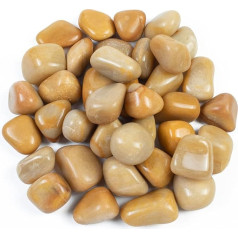 Crocon Yellow aventruine Tumbled Stones and Crystals Bulk, Polished Stones - Rock Collection - Vāzes pildītājs Tumbles Crystals Healing Reiki - Gemstone Dāvanas, Laba veiksme, Fountain Tumbles Izmērs 20 mm, 1 lb