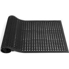 ybaymy Lieli caurumu paklāji Gumijas āra 90 cm x 150 cm Gumijas drenāžas paklājs pret nogurumu Neslīdošs drenāžas durvju paklājs Ring Gumijas paklājs Heavy Commercial Virtuves grīdas paklājs rūpnieciskai virtuvei Vannas istaba