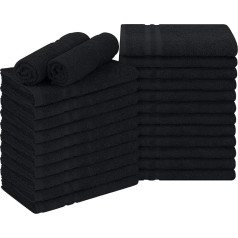 Utopia Towels Bleichfeste Salon Handtücher aus Baumwolle (24er-Packung, Schwarz, 41 x 69 Zentimeter) - Bleichfestes Gym Handtuch