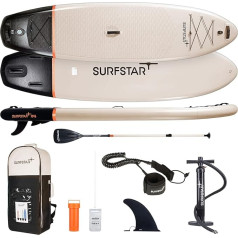 surfstar piepūšamā SUP dēlis ar kameras stiprinājumu, 320 x 84 x 15 cm, piepūšamais piepūšamais airu dēlis pusaudžiem un pieaugušajiem ar pilnu piederumu komplektu