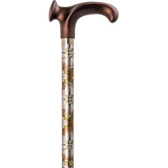 Derby Relax Design Walking Stick Soft Grip Anatomiski veidots rokturis Labais / kreisais spieķis Gaismas metāla ornaments Rotājumi Regulējams augstums Gumijas buferis