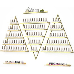 Metal Wall Mounted Nail Polish Storage Racks, Kalolary 5 Tiers Gold Triangular Display Rack Cosmetic Display Cabinets Lipstick Perfume Wall Shelf Essential Oil Organiser for Home Spa Nail Salon Shop,