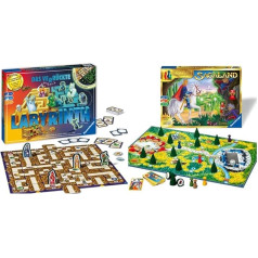 Ravensburger 26687 - Labirints, kas spīd tumsā - klasiska ģimenes spēle ar gaismas krāsām, spēle bērniem un ģimenēm no 7 gadiem - galda spēle 2-4 spēlētājiem & 26424 - Sagaland