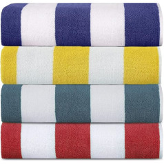 Пляжные полотенца Sweet Needle - Cabana Striped Classic 100% Cotton Terry Ring Spun Pool Towel Quick Dry 450gsm 2 Pack Adult (Variety - 4 Pack, 30 x 60 дюймов)