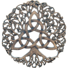 Top Brass Trinity Knot Tree of Life Wall Sign Dekoratīvie garīgie garīgie ķeltu dārza mākslas skulptūra