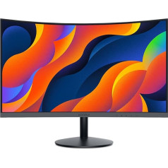 KOORUI izliektais monitors - 24 collu FHD izliektais datora monitors, VA panelis, 60 Hz, izliekums 1800R, slīpuma regulēšana, Eye Care, HDMI, VGA spēļu monitors, melns