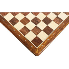 Royal Chess Mall - 21 inch large chessboard - solid golden rosewood and maple - 55 mm square - algebraic