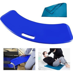 [Erase] Transfer Board, Patient Slide Aid for Transferring Patients or Handica from Wheelchair to Bed, Toilet, Bathtub, Car - Sliding Board with Tubular Slide Sheet (Blue)