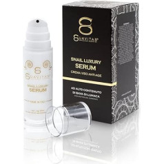 Suavitas Snail Luxury Serum - pretgrumbu serums ar augstu gliemežu gļotu un hialuronskābes saturu, ar čūskas indes peptīdiem, arginīnu un dimantiem, sejas un kakla grumbu serums, liftinga efekts.