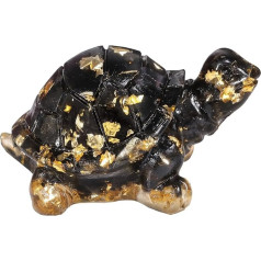 mookaitedecor Black Obsidian Resin Turtle Crystal Tortoise Statue Carved Animal for Home Office Decoration