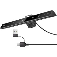 Quntis Portatīvo datoru monitora LED USB lampa ar skārienjūtīgu vadību, pret zilās gaismas un starojuma starojumu aizsargāta galda lampa ar automātisku aptumšošanu, USB ekrāna lampa ar regulējamu krāsu temperatūras spilgtumu