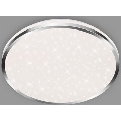 BRILONER Leuchten LED griestu gaisma Vannas istabas gaisma ar zvaigžņu rotājumu IP44 18 W 1800 lūmenu 4000 Kelvīnu hroma balta 330 x 66 mm (D x H)