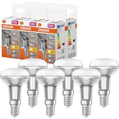 OSRAM LED Star R50 ligzda: E14, bez apgaismojuma, silti balta, aizvieto standarta 40 vatu spuldzi, 36 grādu staru leņķis, 6 gab. iepakojumā