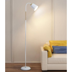 ANTENLICHT VILI stāvlampa balta Dzīvojamā istaba 360° pagriežama stāvlampa E27 ligzda maks. 60 W Mūsdienīga metāla dīvāna lampa ar augstumu 159 cm Stāvlampa guļamistabai, kabinetam bez spuldzes.