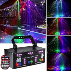 Disco Light Party Light, Fwiull 21 lēcas Mūzikas kontrolēta disko gaisma ar tālvadības pulti, Puses gaismas ar stroboskopu, 125 modeļi balss kontrolēta RGB LED puse Lamp for Halloween Christmas Club