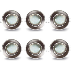 LAMPAOUS LED iegremdējamie starmeši Dimmable 230 V Flat Spotlights neitrāli balts komplekts no 6 alumīnija iegremdējamiem gaismekļiem ar 5 W 400 lm LED keramikas moduļiem Iegremdējamie starmeši Griestu lampas 35 mm