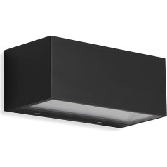 TELEFUNKEN - LED āra sienas gaisma, 1 spuldze, 12 W, 1200 lūmenu, 4000 Kelvīnu, IP44, melna, 185 x 75 x 91 mm (D x Š x V)