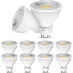 linovum GU10 LED silti balta spuldze 6 vatu prožektora spuldze aizstāj 60 W halogēna LED spuldzi silta gaisma 40° gaismas leņķis 10 gab. iepakojums