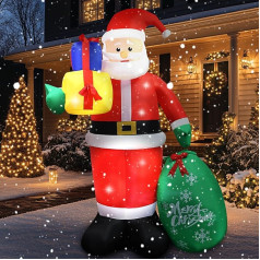 Santa Claus Inflatable 245 cm for Christmas Decoration Outdoor - Santa Figure Large Christmas Decoration Outdoor Inflatable with LED Illuminated, IP44 Christmas Decoration Outdoor for Christmas,