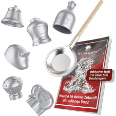 WEIDEBACH® Funny Wax Casting Set, Svina liešanas alternatīva, ieskaitot grāmatu ar vairāk nekā 500 interpretācijām, netoksisks Jaungada liešanas komplekts, nākotnes interpretācija ar vaska liešanu Jaungada vakarā